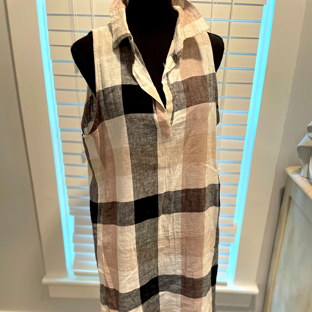Plaid sleeveless tunic